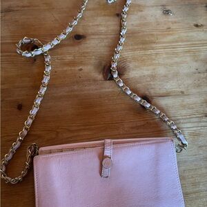 Pretty pink CHANEL wallet on chain